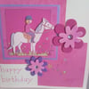 Pony girls birthday card