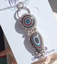 Fordite Necklace Sterling Silver Jewellery Gift Teardrop Bullseye Statement 925