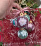 Pink Hellebore (Christmas Rose) hand-painted ceramic Christmas bauble - Image 5