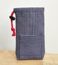 Stripe Denim Drawstring Bag for Tools, Phone cables, Small Storage - Image 4