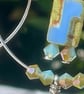 CZECH GLASS HOOPS BOHO creole style silver plate - Image 5