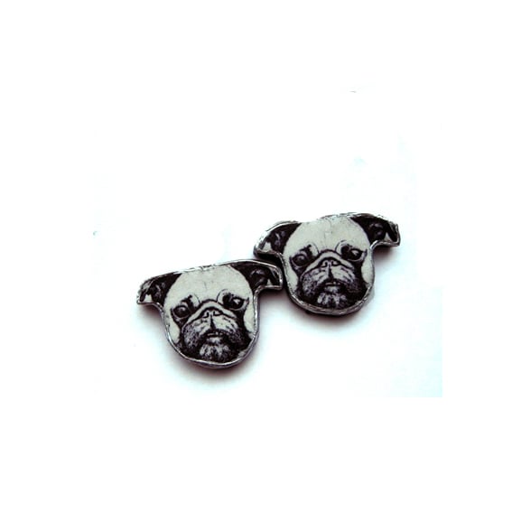 Wonderful little pug dog cufflinks by EllyMental