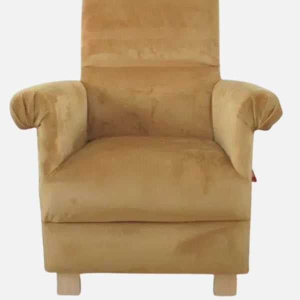 Mustard Velvet Armchair Ochre Adult Chair Accent Statement Gold Nursery Lounge