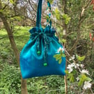 Vintage Silk Drawstring Bag