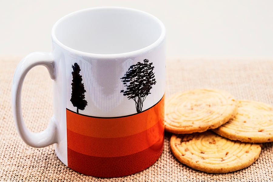Trees Silhouette Coffee Mug Gift for Nature Countryside Tree Lover Hugger Woods