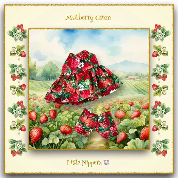 Little Nipper Strawberry Dress and Matching Pants