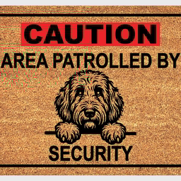 Bernedoodle Security Door Mat No.3 - Bernedoodle Welcome Mat - 3 Sizes