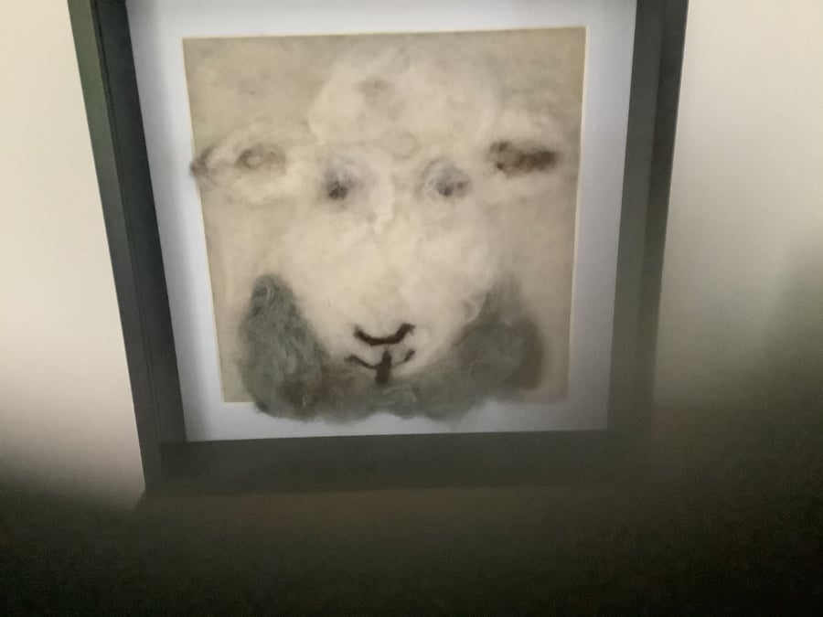 Felted sheep face 