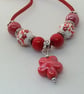 Red Ceramic Flower Necklace - Image 5