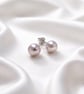 8mm Button Freshwater Pearl Sterling Silver Stud Earrings - Image 3