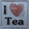  Handmade fused glass coaster - I love tea