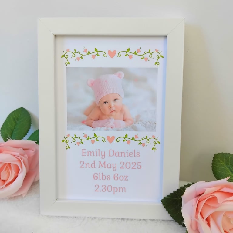 Personalised New Baby Frame, Birth Announcement Frame, New Parent Gift, Nursery 
