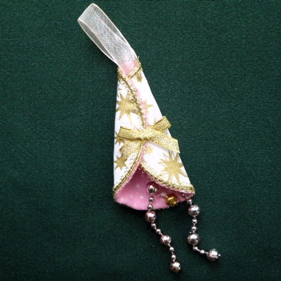 stitched textile hanging decorations