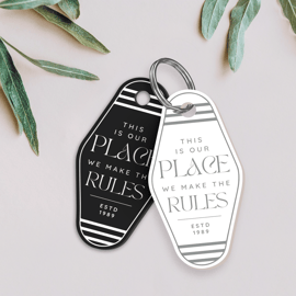 Our Place - Nouveau Keyring: Girly Car Accessory, Motel-style Keychain