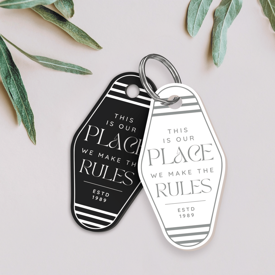 Our Place - Nouveau Keyring: Girly Car Accessory, Motel-style Keychain