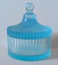 Small Fluted Blue Coloured Resin Jar