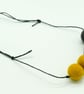 Felted bead necklace in grey and yellow wool - Image 2