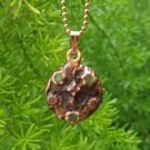 Recycled Copper Green Man Pendant Necklace.