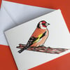 Goldfinch greetings card - blak
