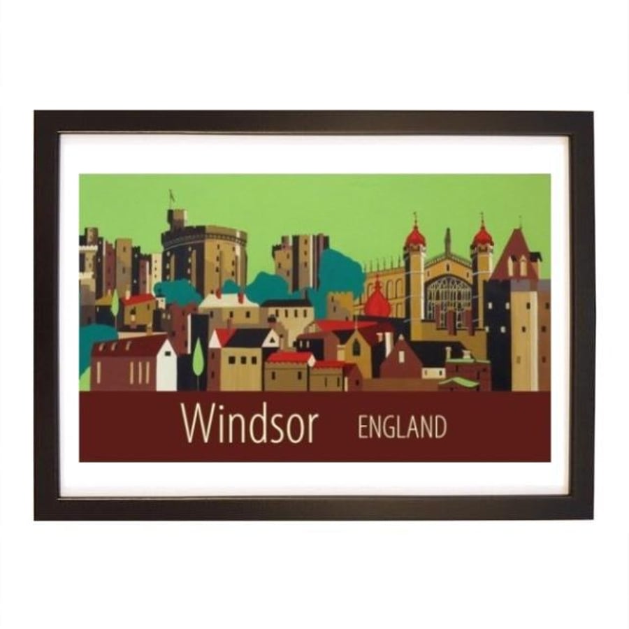 Windsor Castle travel poster print by Susie West