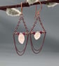 Elegant Ruby & Morganite Chandelier Earrings with Copper - Image 1