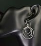 Silver Triple Hooped Drop Earrings - Image 8