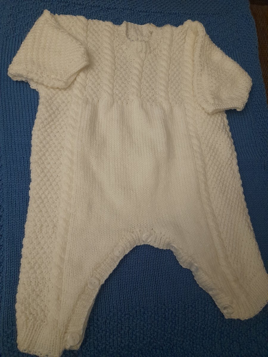 6-12 months Hand Knitted Baby Romper Suit 