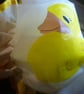 Luxery Yellow Rubber Duck Shower Cap Ajustable Large Size Waterproof Silk Trim - Image 2