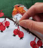 Robin in Snowy Scene, Christmas card, Winter birthday, red berries, frosty, snow - Image 6