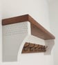 Solid Pine Coat Rack with Shelf, Carved Wood Entryway Hooks, Brass Hooks - Image 5