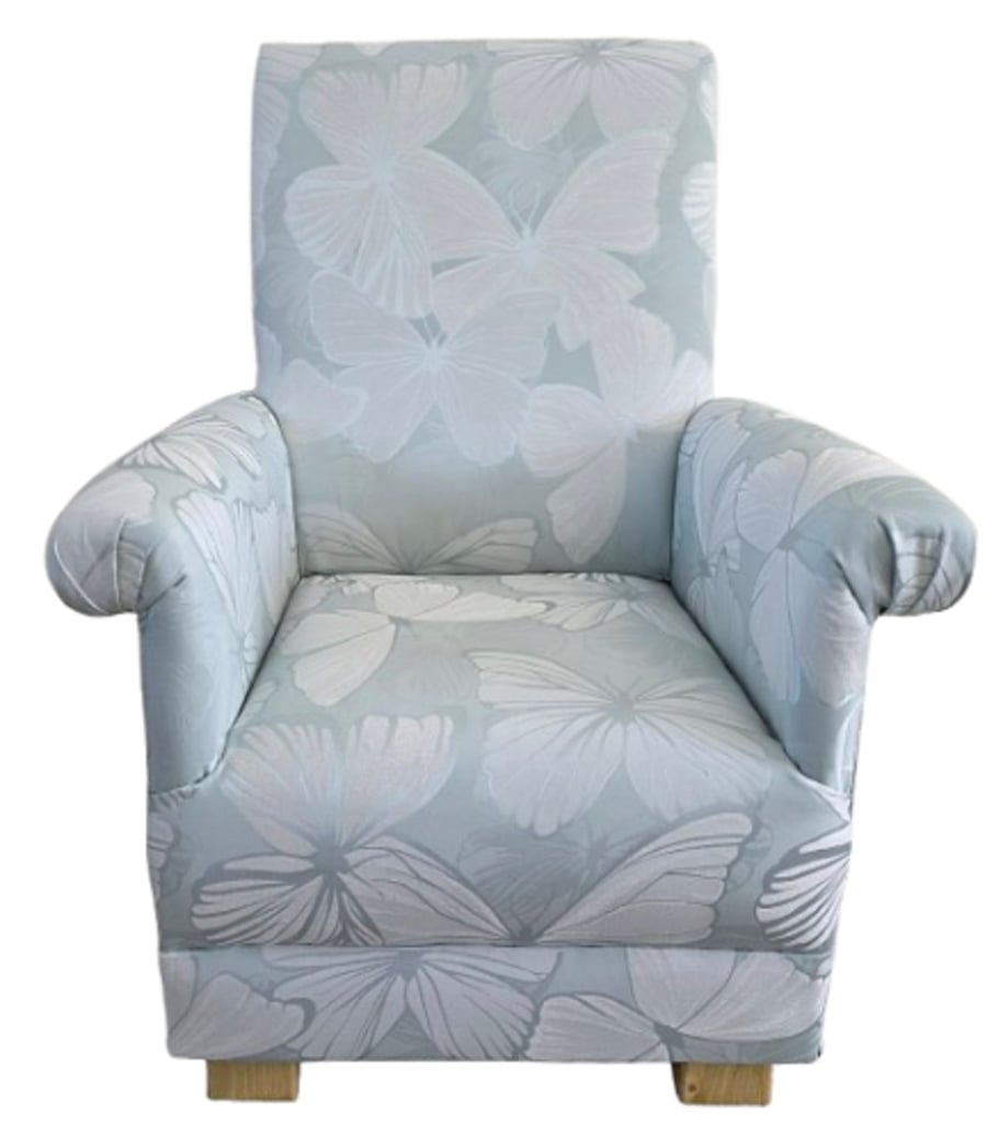Laura Ashley Butterfly Garden Fabric Adult Chair Armchair Duck Egg Blue Nursery 