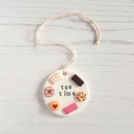 Tea Time biscuit hanging decoration OR magnet