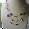 PURPLE, PINK, LILAC AND GREY MULTI STRAND NECKLACE.  798