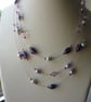 PURPLE, PINK, LILAC AND GREY MULTI STRAND NECKLACE.  798