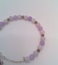 Silver Sliding Adjustable Bracelet with Morganite Beads & Crystals, Gift for Her - Image 8