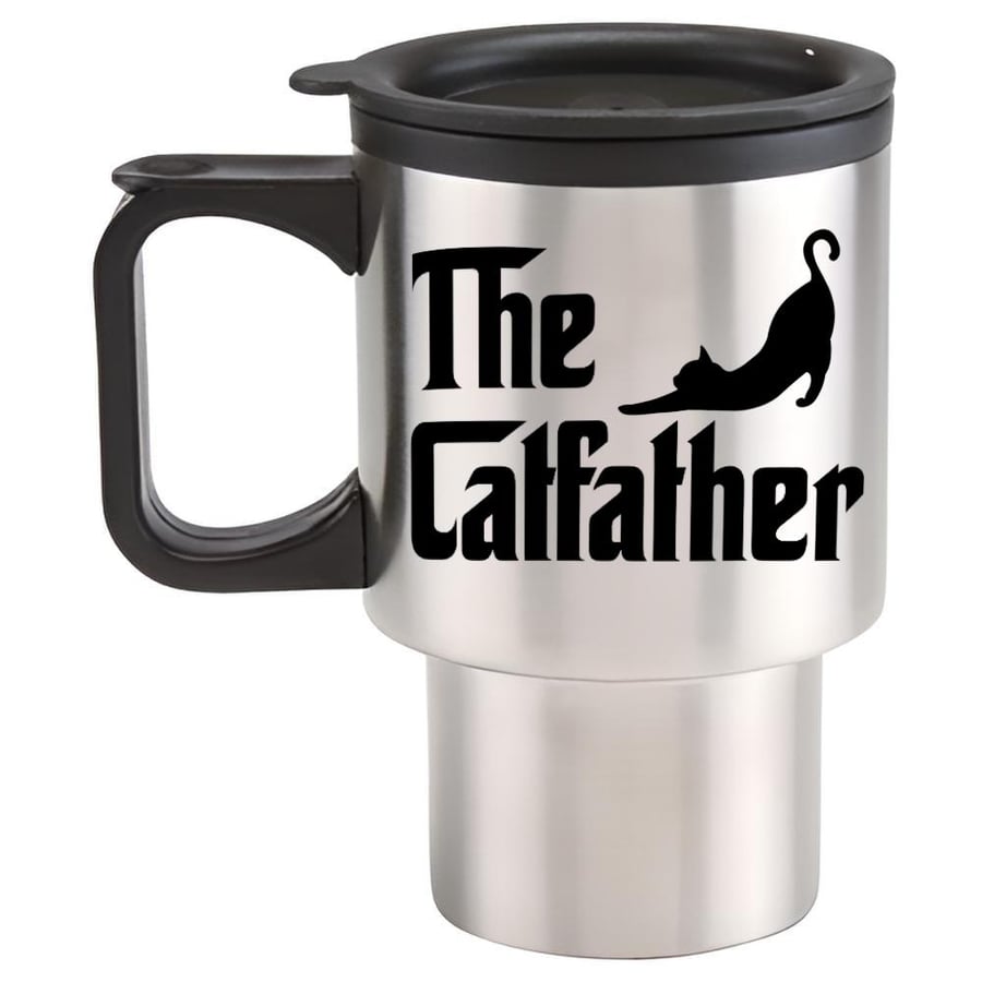 The CAT Father Travel Mug - Funny cat dad themed travel mug