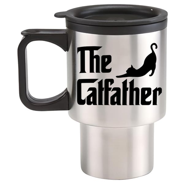The CAT Father Travel Mug - Funny cat dad themed travel mug