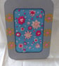 Hand embroidered flowers small picture upcycled painted frame. - Image 1