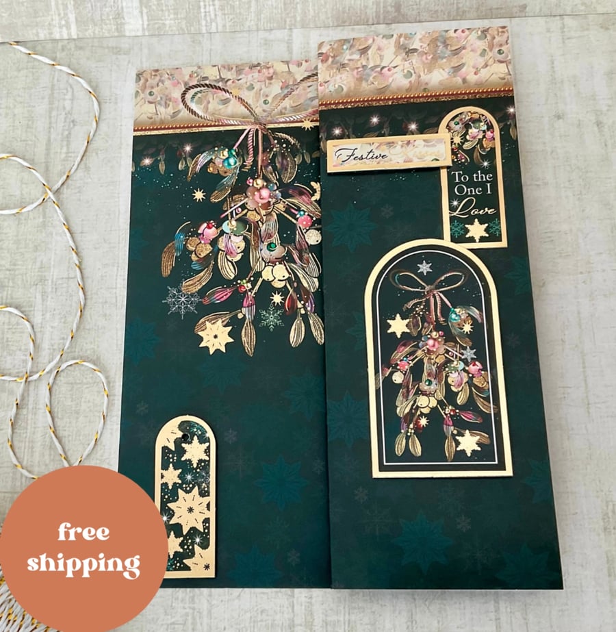 Card. Luxury Christmas card ‘For the One I Love’ Folksy