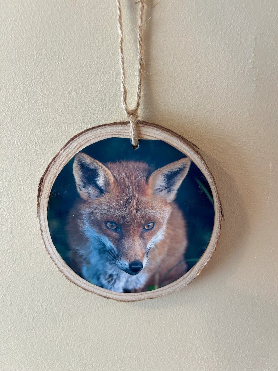 Fox Wood Slice Hanging Decoration