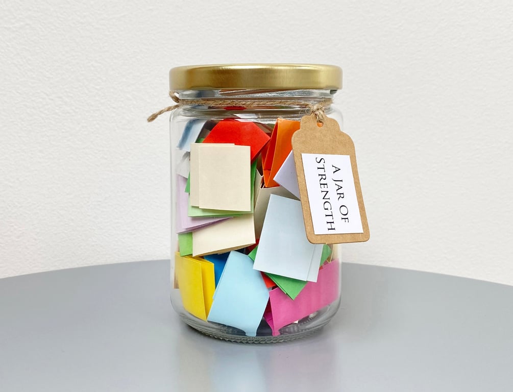 A Jar of Strength, 50 Quotes and Affirmations, Self Care Mental Health Gift 