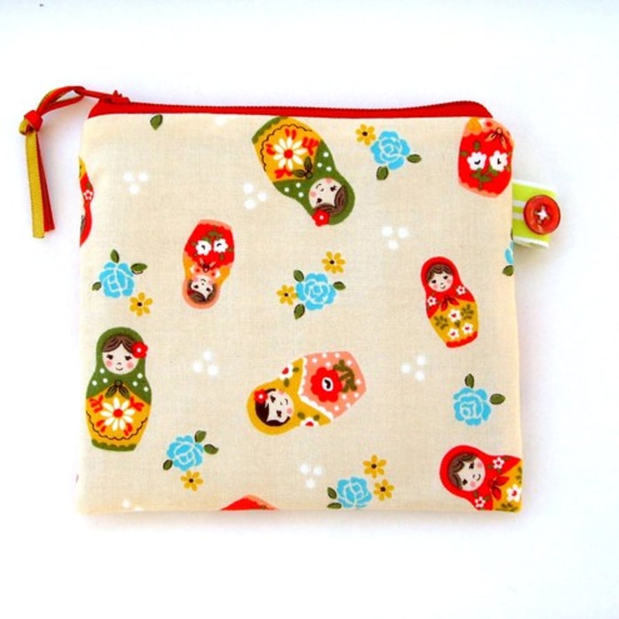 Little Russian Doll Credit Card/ Coin Purse