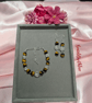 Tiger's Eye & Crackle Quartz Jewellery Set – Autumn Gemstone Bracelet& Earrings