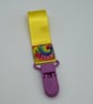 Ribbon Fidget with Colourful Plastic (Pacifier-Braces Style) Clip - Image 3