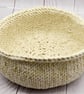 Hand Knitted cotton bowl - cream with gold thread - Image 5