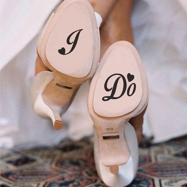 I DO Removable Vinyl Bridal Wedding Shoes Decals Sticker