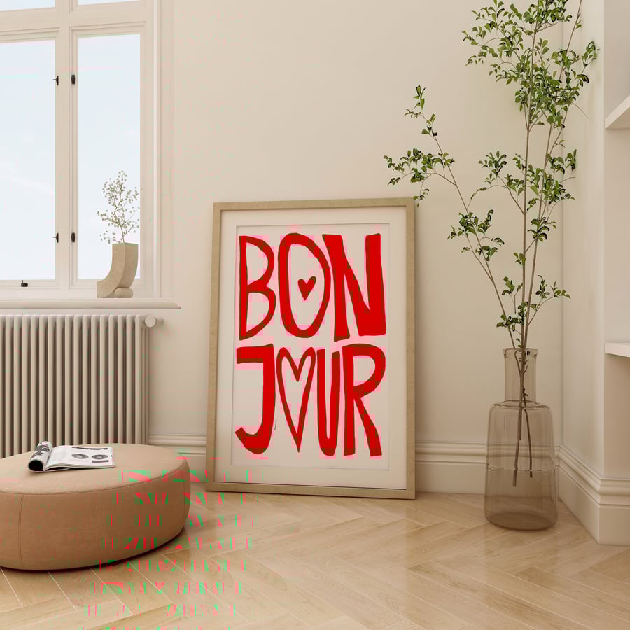 Bonjour Type Print Poster