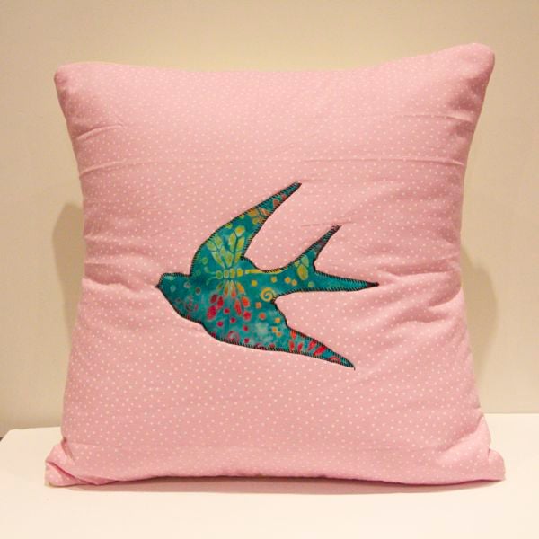 Applique Swallow Cushion