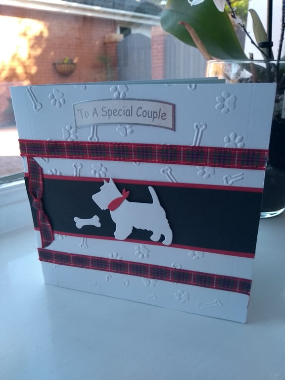 Westie dog anniversary card