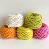 Yarn oddments, mini balls of yarn, 10g balls of kitchen cotton yarn